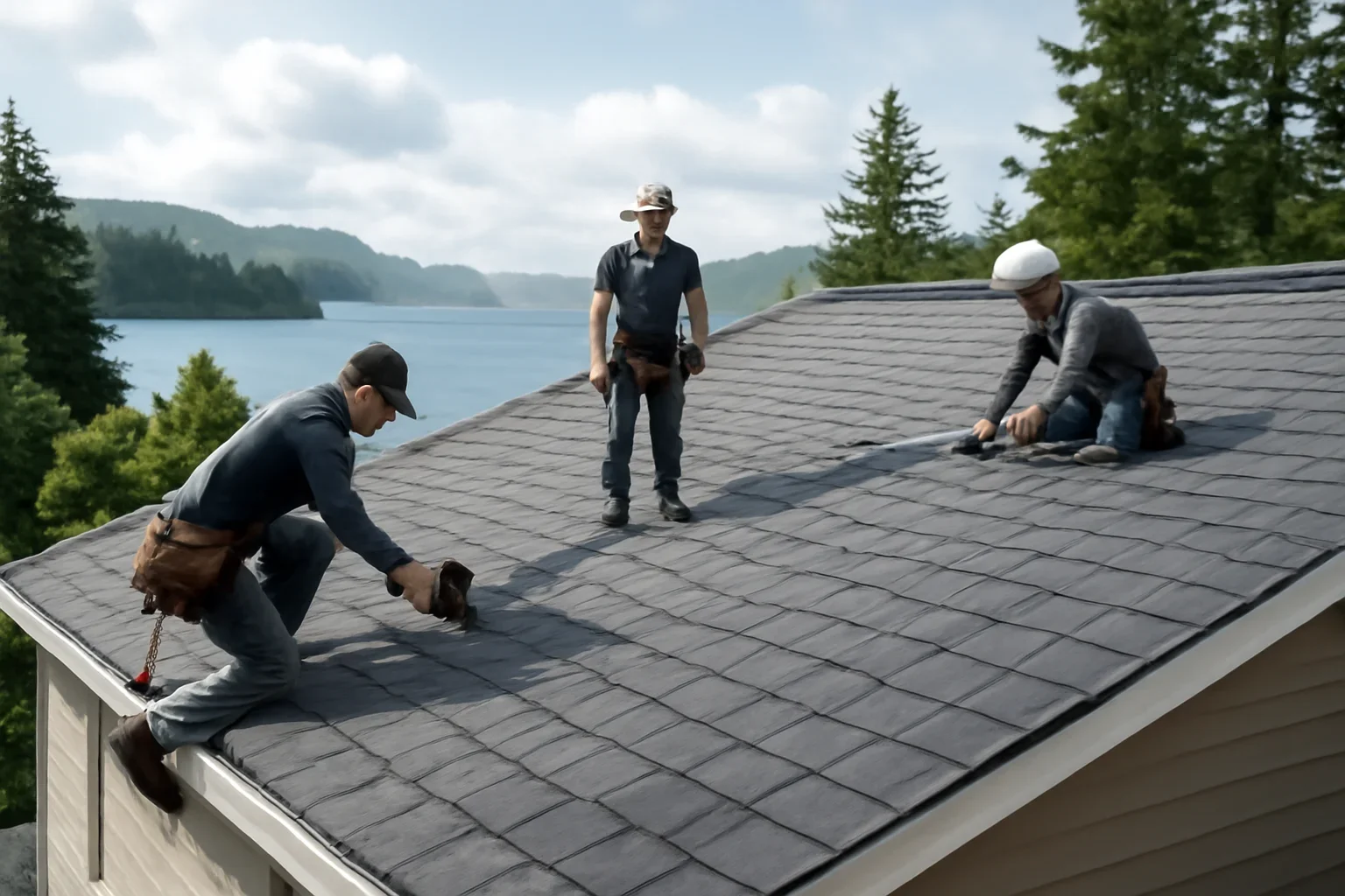 Best Roofing Materials for Coastal B.C.’s Wet Climate shown through professional roofing work