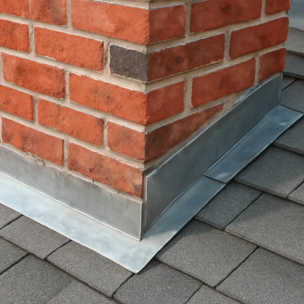 Close view of materials and roof details related to Chimney Flashing Problems: Repair or Replacement??