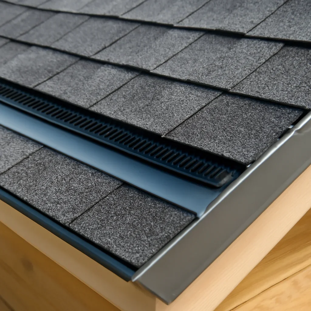 Close view of materials and roof details related to How Attic Ventilation Affects Roof Life