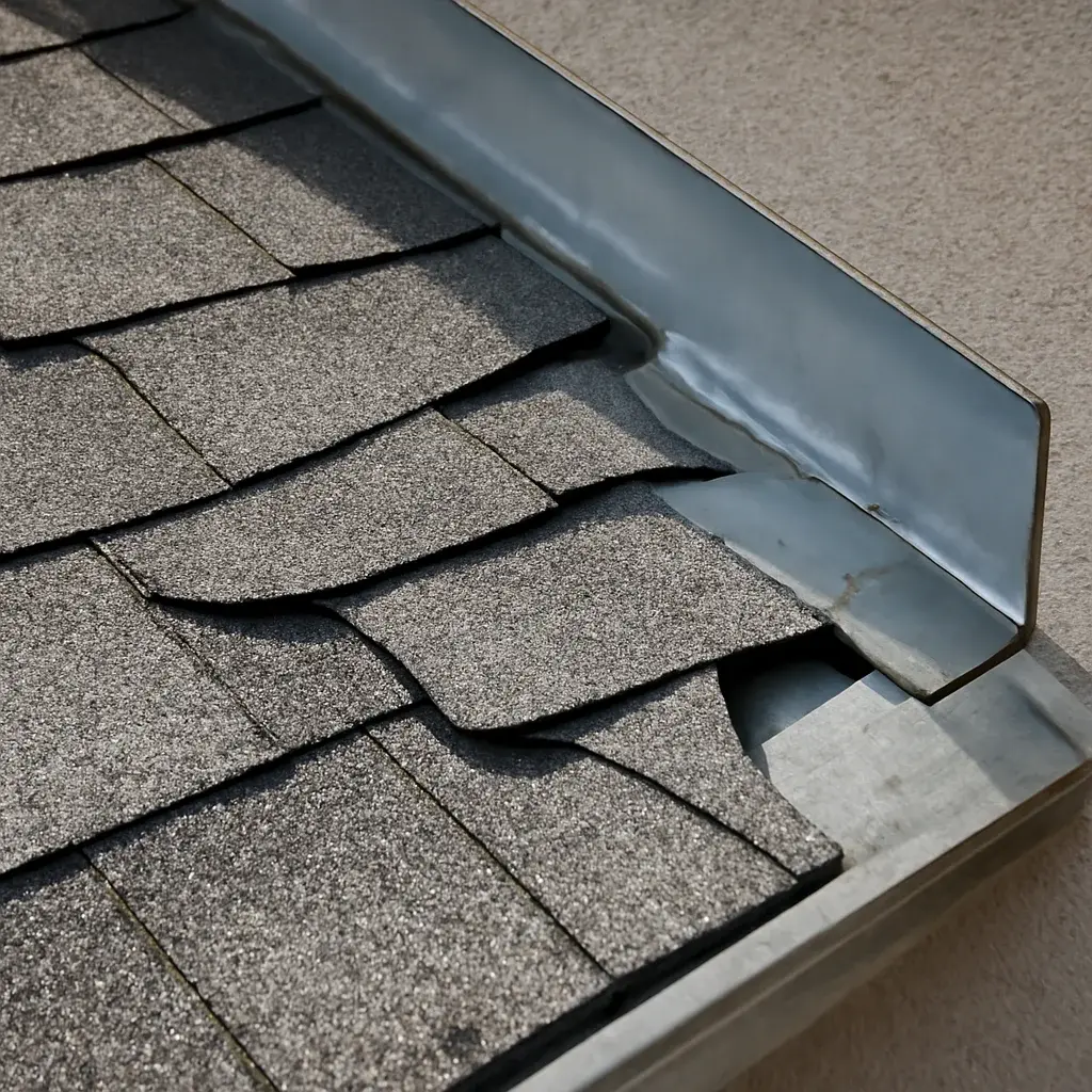 Close view of materials and roof details related to How Wind Damages Shingles and Flashing