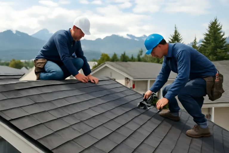 What Is Included in a Professional Roofing Estimate?? shown through professional roofing work