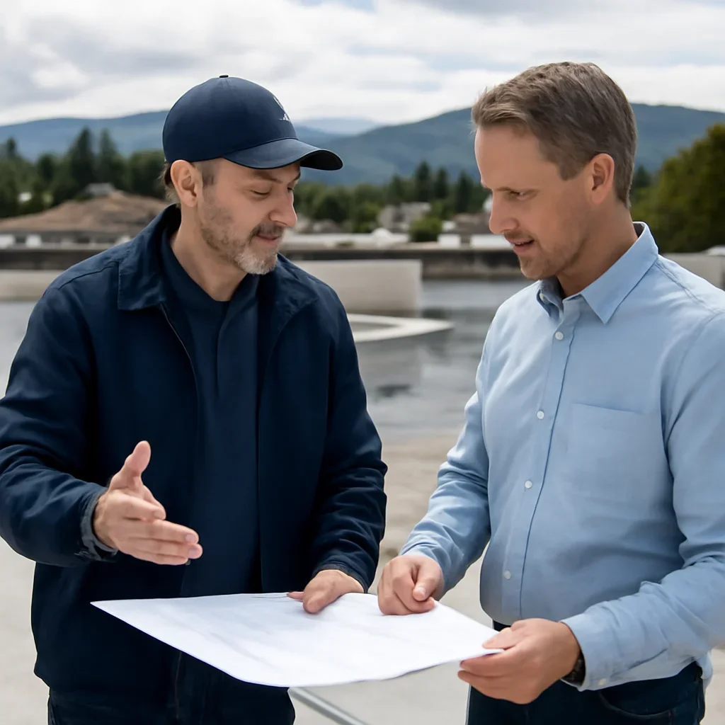 Roofing planning and next-step discussion for Commercial Roof Inspections