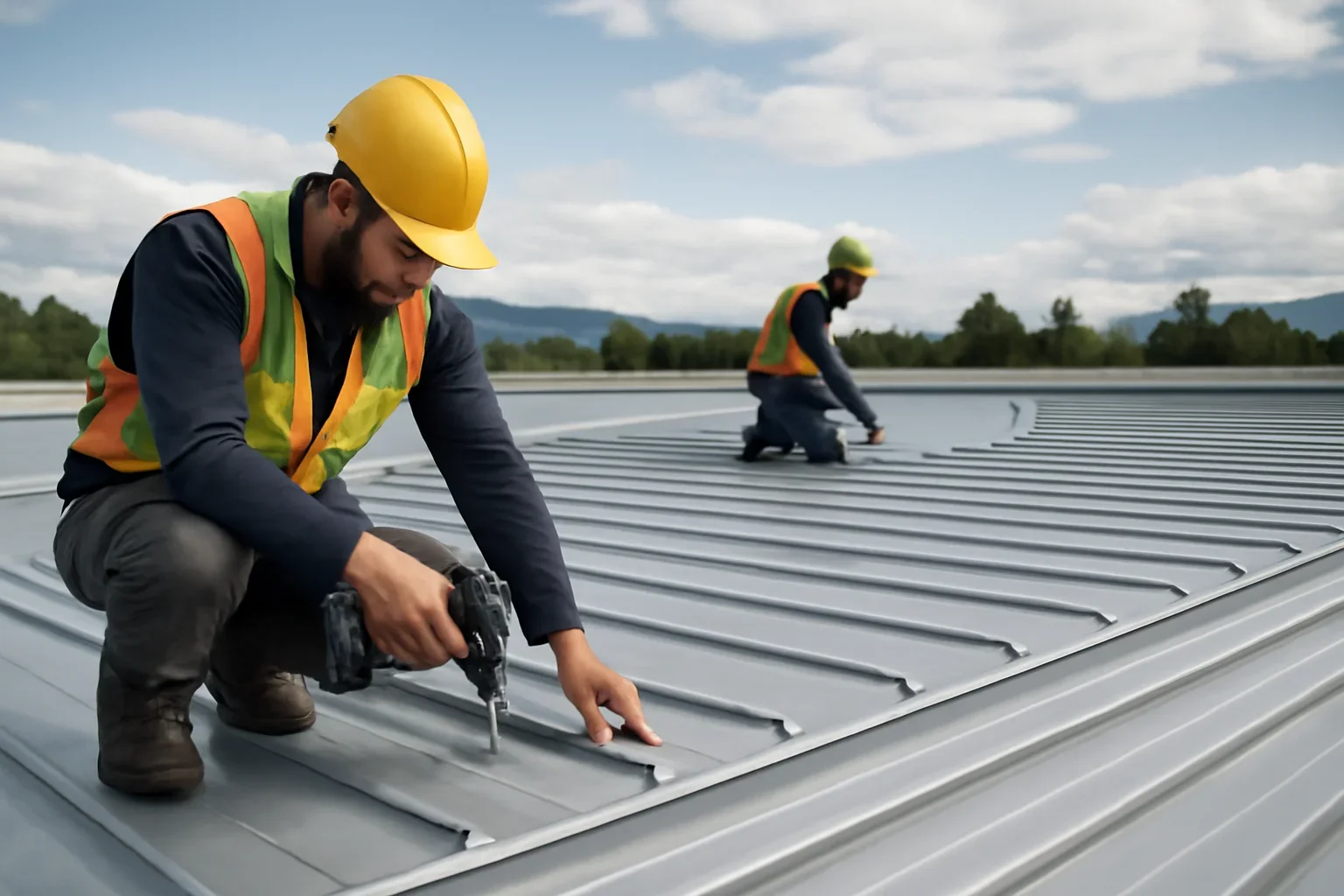 Commercial Roof Repair shown through professional roofing work
