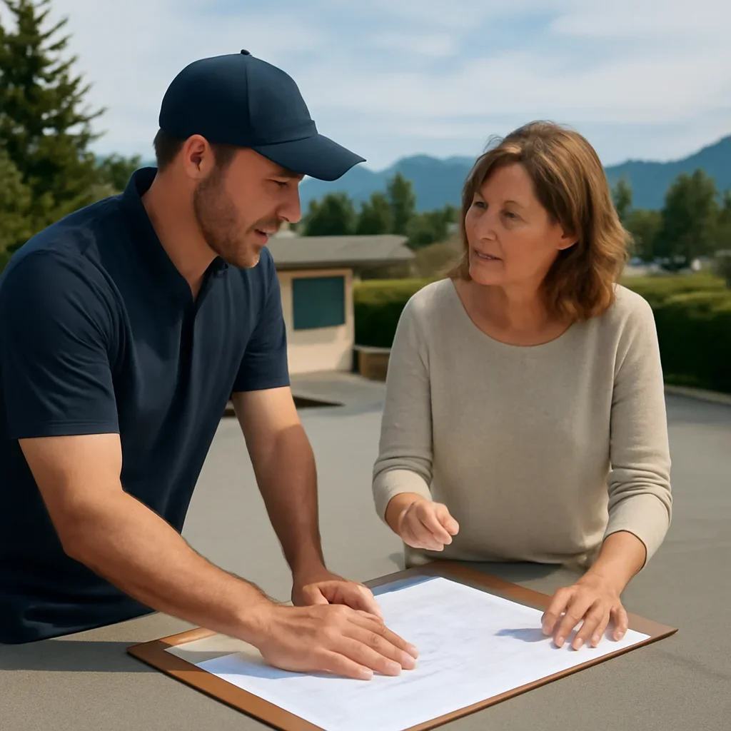 Roofing planning and next-step discussion for Flat Roofing