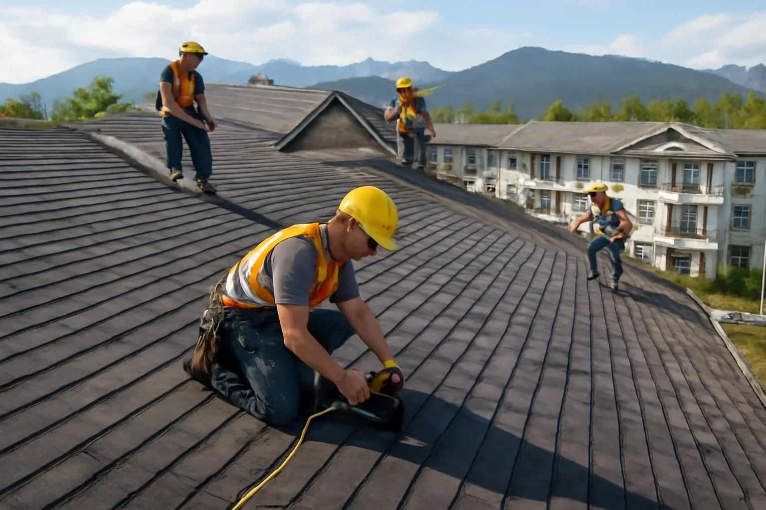 Multi-Family Roofing shown through professional roofing work