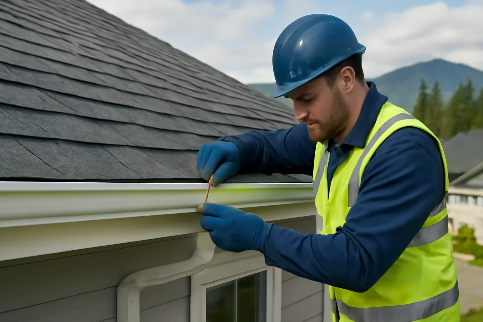 Gutter Repair shown through professional roofing work
