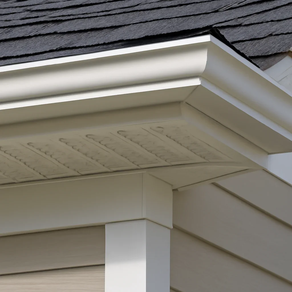 Close view of materials and roof details related to Soffit and Fascia
