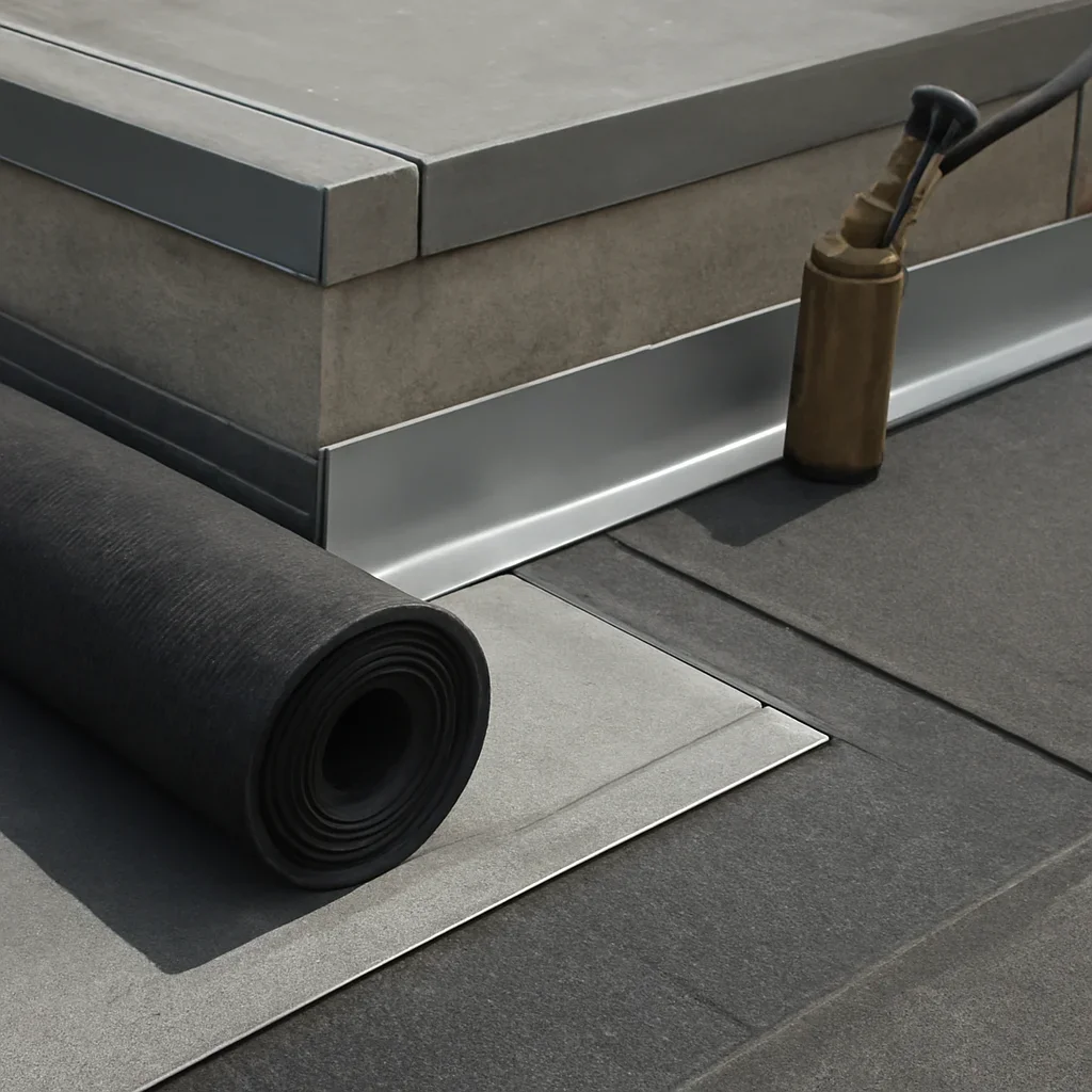 Close view of materials and roof details related to Commercial Flat-Roof Repair