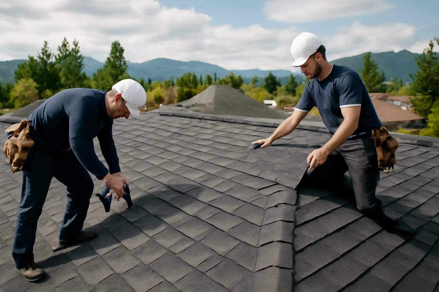 Request a Roofing Estimate shown through professional roofing work