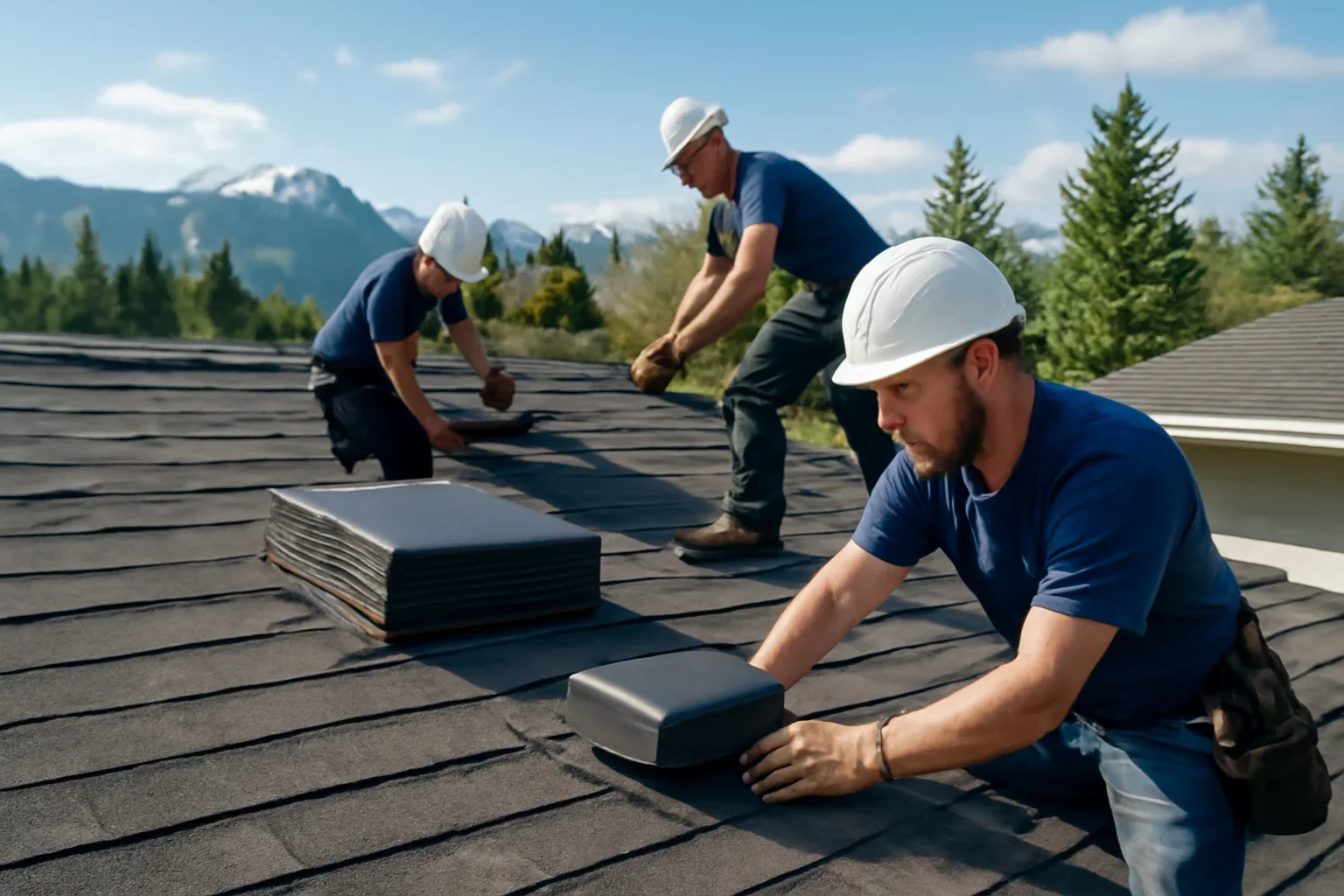 Attic and Roof Ventilation shown through professional roofing work