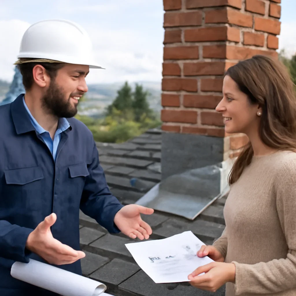 Roofing planning and next-step discussion for Chimney Flashing Repair