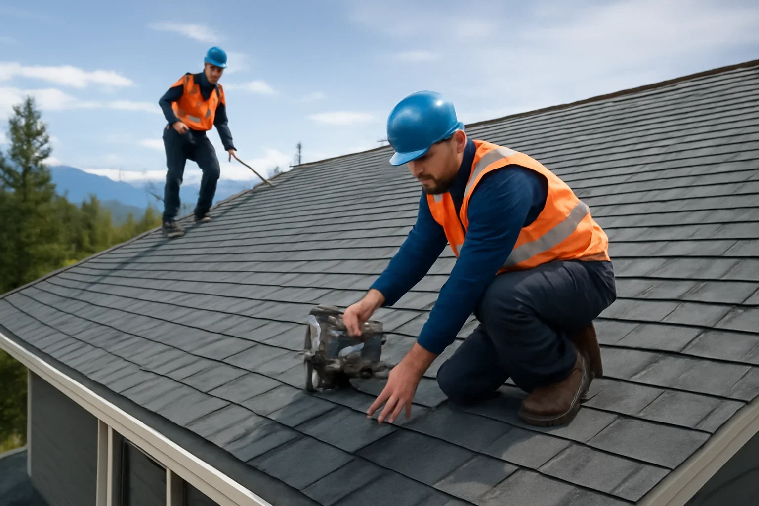 Emergency Roof Repair shown through professional roofing work