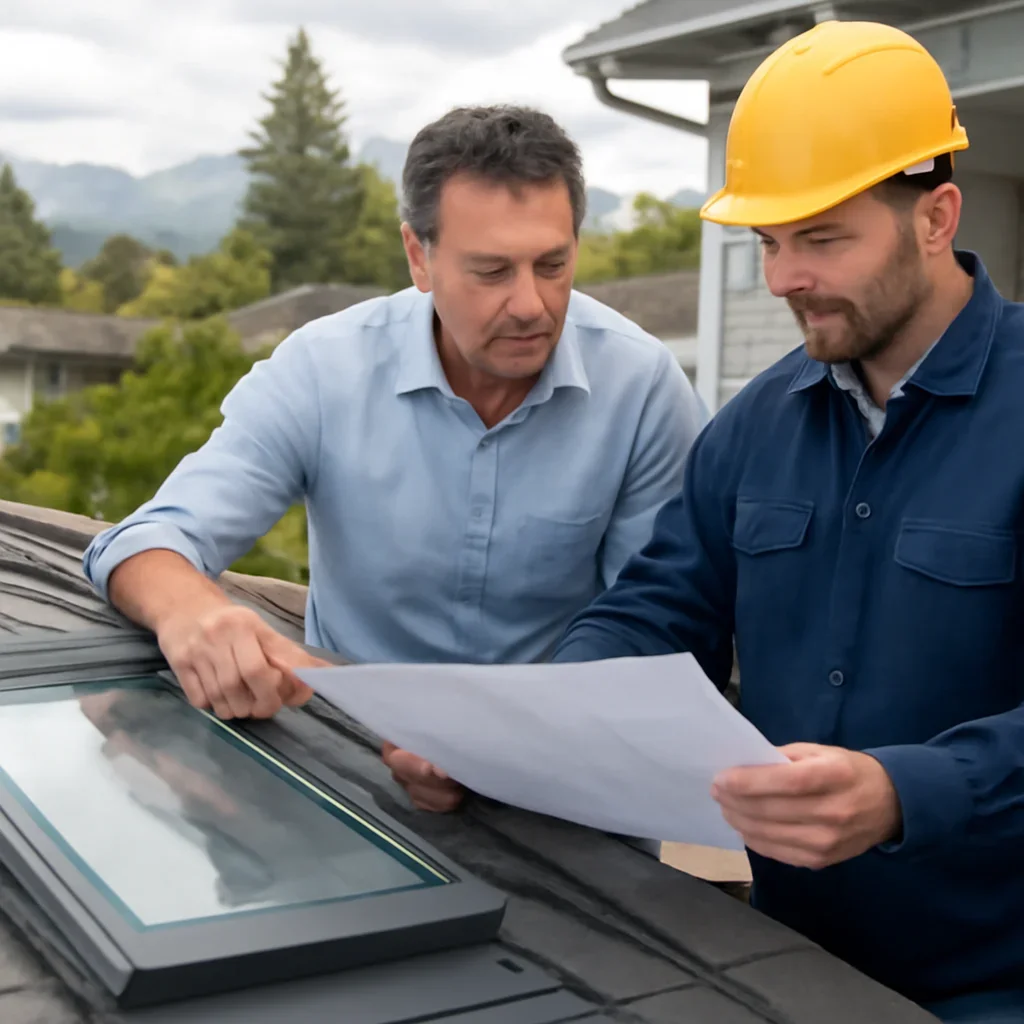 Roofing planning and next-step discussion for Skylight Repair and Installation