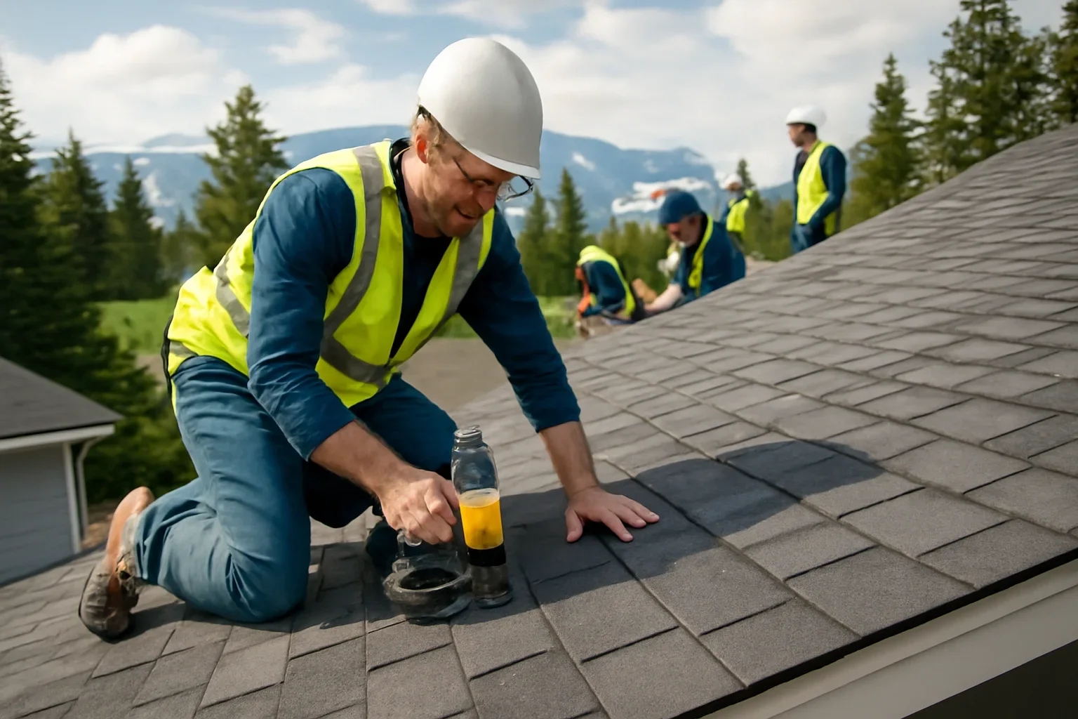 Choosing a Roofing Contractor shown through professional roofing work