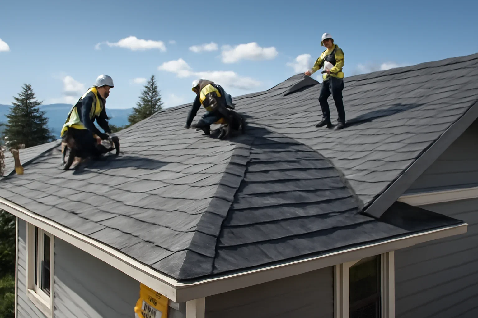 Roofing Frequently Asked Questions shown through professional roofing work