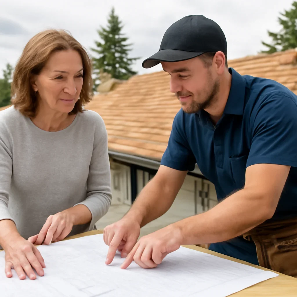 Roofing planning and next-step discussion for Cedar Shake Roofing