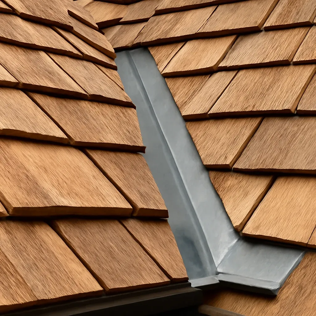 Close view of materials and roof details related to Cedar Shake Roofing
