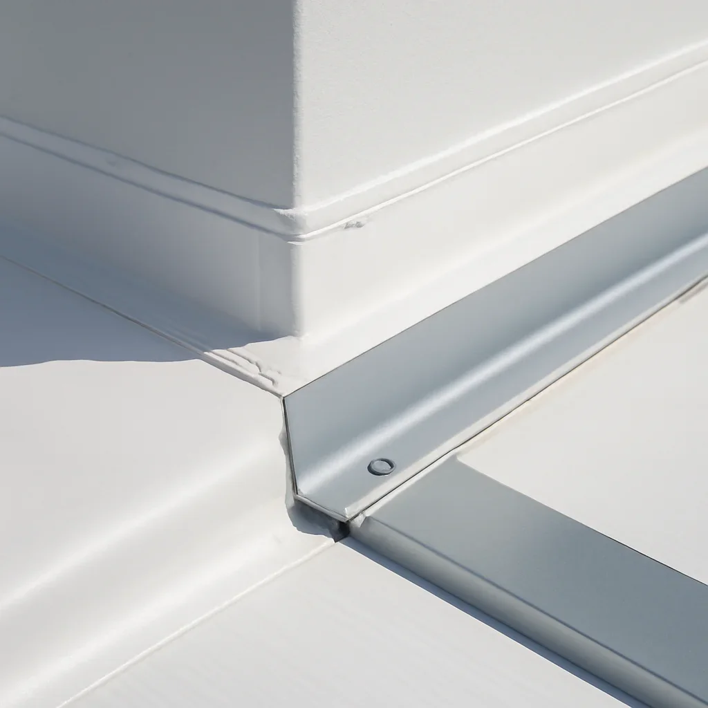 Close view of materials and roof details related to TPO Roofing