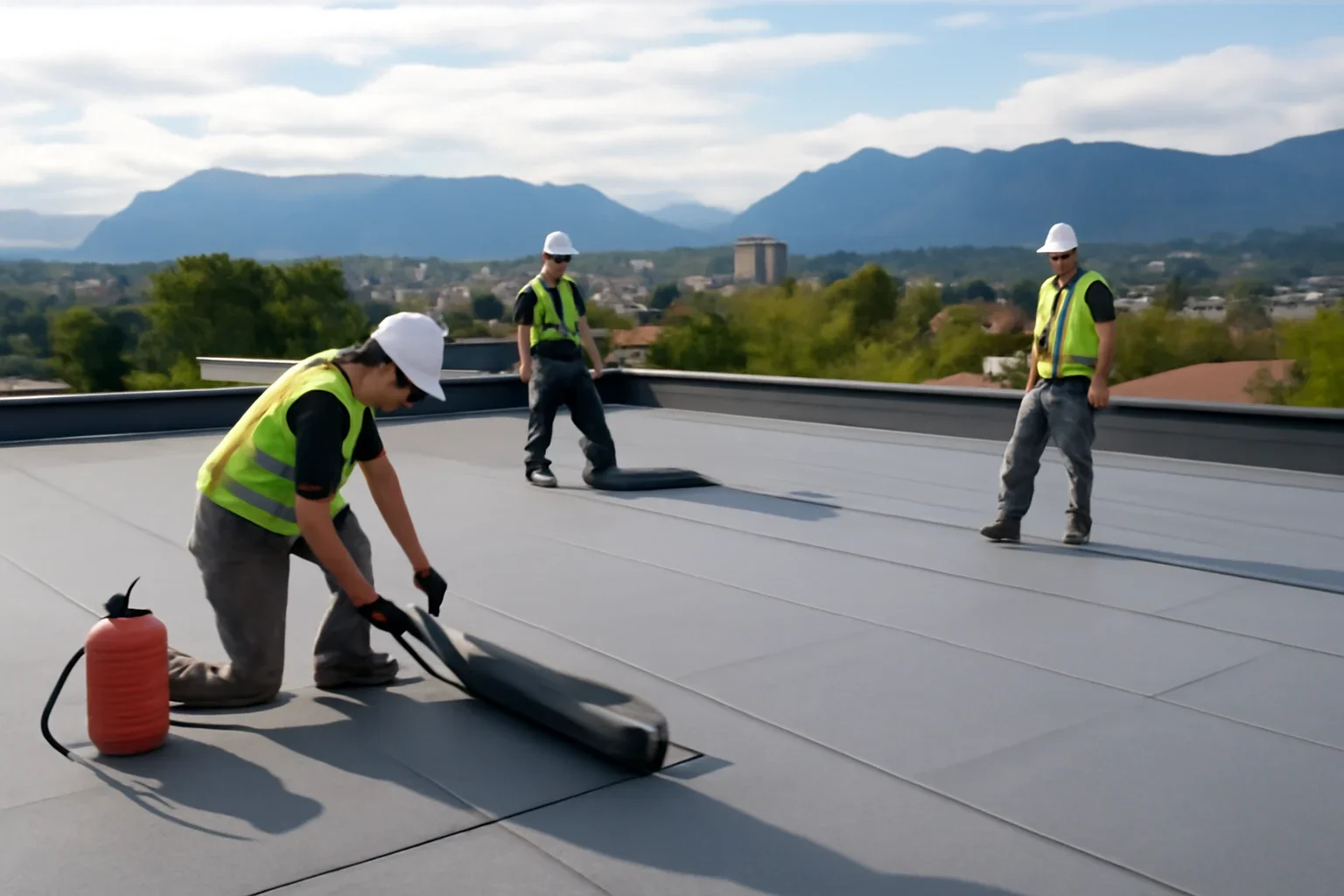 Flat Roofing in Vancouver, B.C. shown through professional roofing work